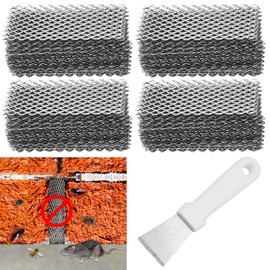 QKDS 100 PCS Stainless Steel Brick Weep Hole Covers for Brick Walls, 2.75 Inch Brick Hole Filler, Bended Window Weep Hole Covers with Stainless Steel Spatula, Easy Installation