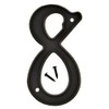 Hy-Ko 4” Classic Black Reflective Plastic House Number, Modern Raised
