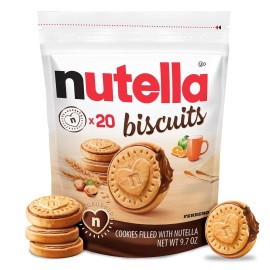 Nutella Biscuits Cookies filled with Nutella Hazelnut Spread, 9.7 OZ FRESH