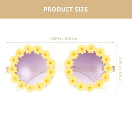 VALICLUD Women Sunglasses Fashion Daisy Sunflower Sunglasses Flower Shape Glasses Party Sunglasses for Awakening, yellow