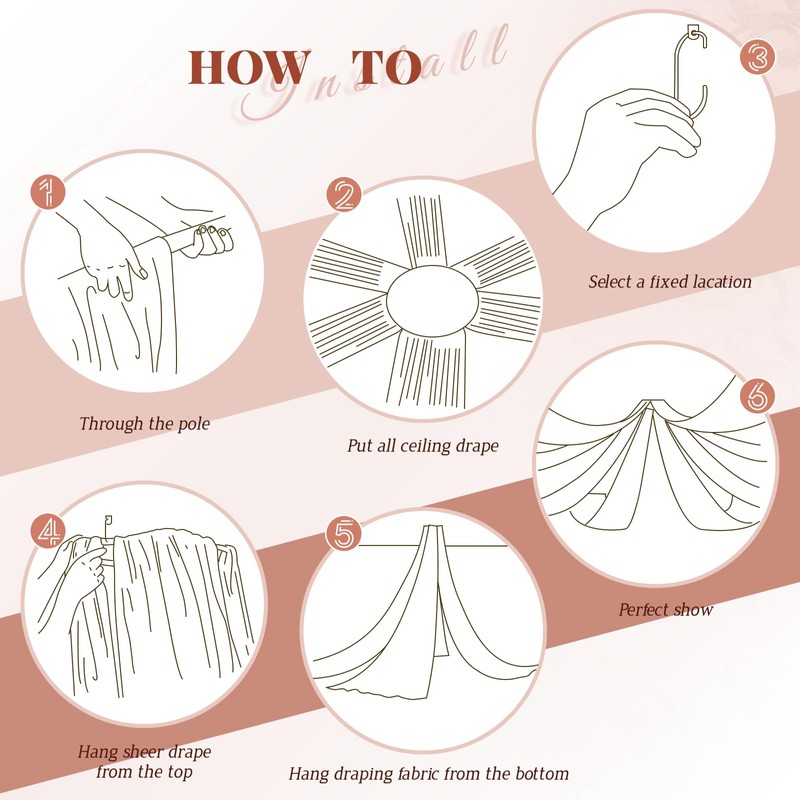 8 Panel White Ceiling Drapes - Premium Polyester Wedding Arch