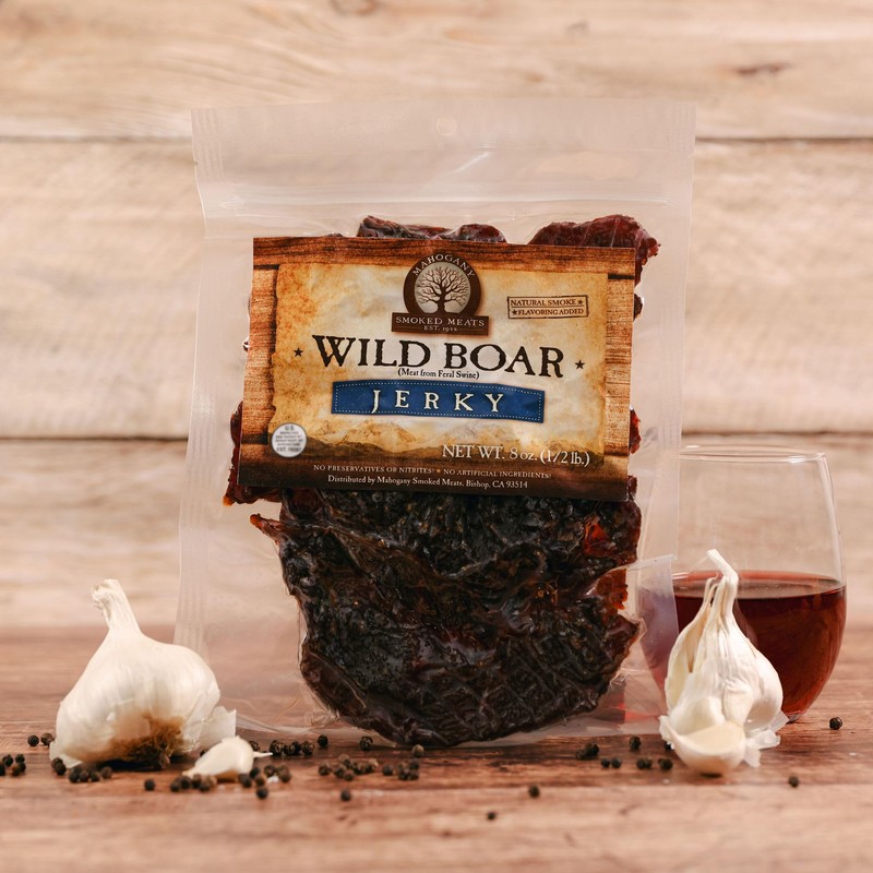 Mahogany Smoked Meats: Wild Boar Jerky - 8oz
