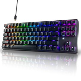 TECWARE Phantom+ 87 Key RGB Mechanical Gaming Keyboard | TKL 80% Keyboard, Thocky Sound, Double Shot ABS Keycaps, Hot-Swappable, Detachable USB-C Wired RGB | Wraith Pink Switch