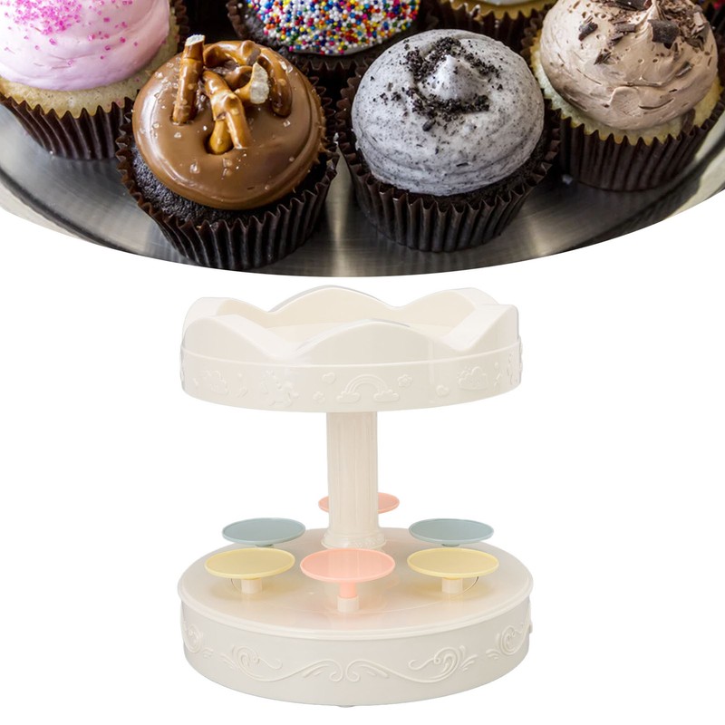 Rotating Dessert Machine Automatic Revolving Double Layer Dessert Display Stand