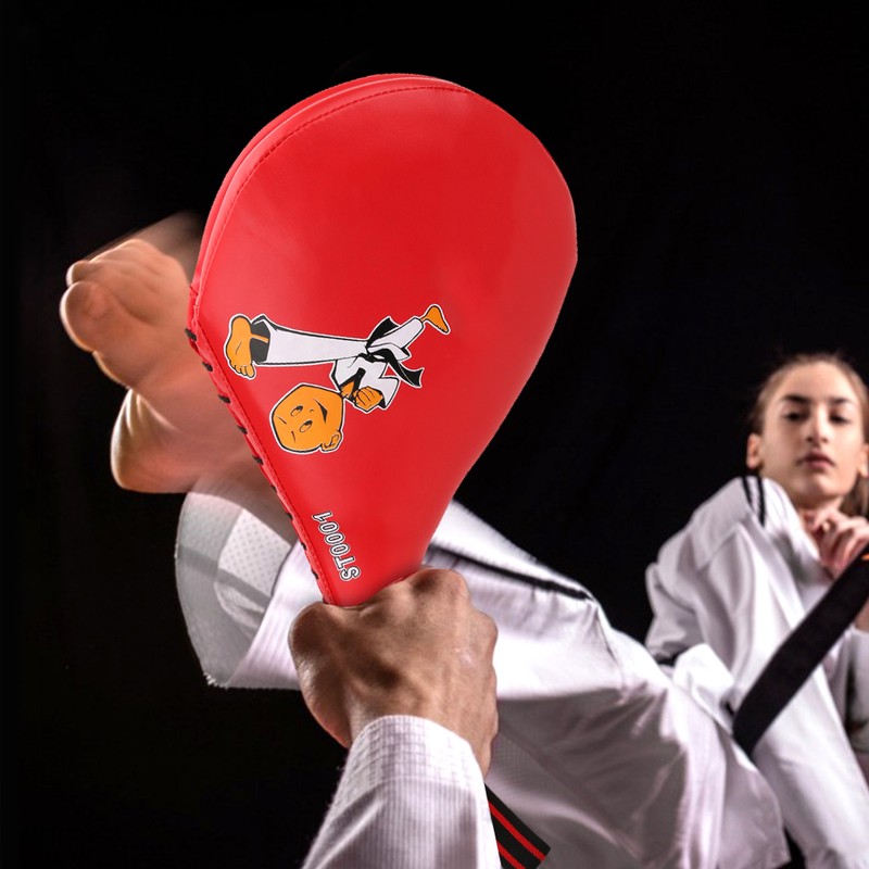 ST0001 PU Leather Red Children Taekwondo Boxing Hand Foot Pad