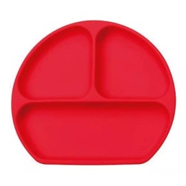 Chiqui Mundo Plato Adherente De Silicón Niños Rojo No Tóxico Chiqui Mundo