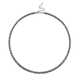 Western Navajo Pearl Choker Necklace Western Cowboy Cowgirl Beaded Necklace Adjustable Vintage Choker Boho Jewelry Gifts for Women (4mm)