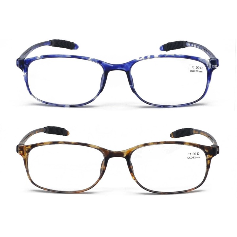 Mcoorn Lesebrille Schildpatt Flexibel Für Damen, Leichte Lesehilfe Biegsam Anti