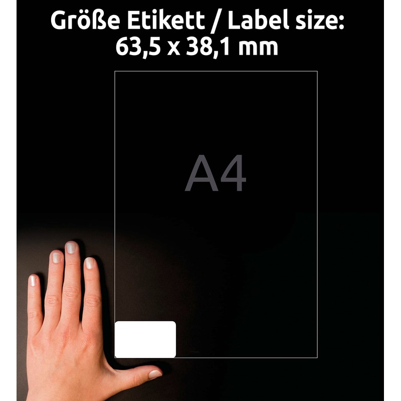 Avery Zweckform L7160-100 Address Labels 63.5 x 38.1 mm for
