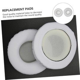 KONTONTY 1pair Comfortable Replacement Headset Cushions Soft Earphone Pads Round Covers for Headphones Noise-isolating Ear Pads White