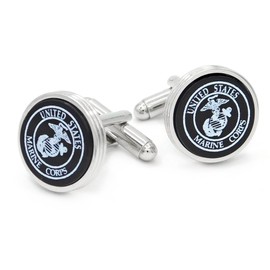 JJ Weston Onyx Marine Corps Cufflinks. Made in The USA.