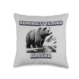 Admiralty Island Alaska Bear Bear Vacation Throw Pillow