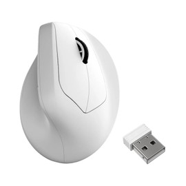 Keychron M5 8K Vertical Wireless Mouse, PAW3950 Sensor with Programmable Macro Button 30,000 DPI, 750 IPS, Supports 2.4 GHz/Bluetooth 5.3, 47° Ergonomic Design for PC Mac Laptop (White)