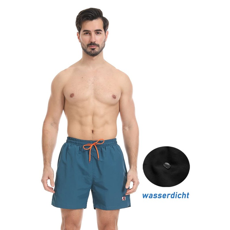 JustSun Men's Quick-Drying Board Shorts with Mesh Lining and Adjustable