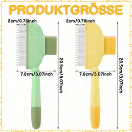 Partideal Pack of 4 Fur Flash Brush, Self-Cleaning Flea Comb for Long and Short Hair Care, Self-Cleaning Pet Brush, Cleaning Massages, Tool Accessories for Dogs and Cats