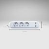Bachmann 381.801 Power Strip with Integrated 2-Way USB Chargers White