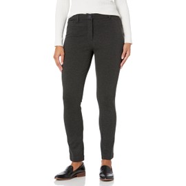 Briggs New York Women's High Rise Skinny Knit Ponte Pant, Heather Charcoal, 10