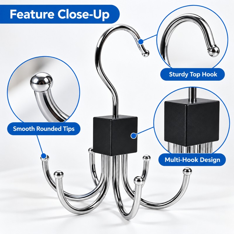 Multifunctional Multi-Claw Storage Hook Space Saving Bag Hanger Organizer for