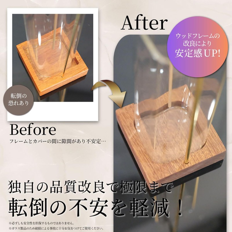 nonoru Incense Holder (Developed in-house Development) Glass Fall Prevention, Ash