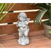 stoneandstyle Stone Figurine Angel with Trumpet Cast Stone Frost-Proof Weatherproof