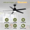 Vaczon Black Ceiling Fans with Lights, 52 Inch Modern Ceiling