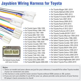 Jayubien Radio Wiring Harness Kit for Toyota Camry Corolla Yaris Prius Subaru Forester Car Stereo Adapter,Female to Male Factory Radio Wire Harness Connector 10/6Pin Aftermarket Stereo Wiring Harness