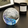 Crystal Ball Décor, Hand Blown Glass Figurines Ball Ocean Waves,
