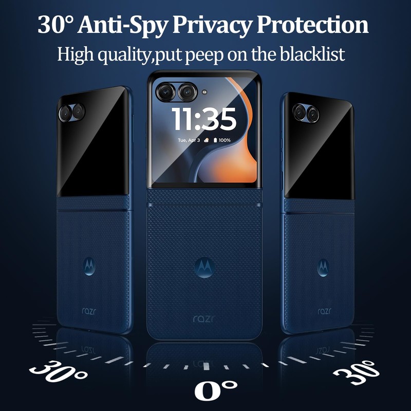 3+3 Pack for Motorola Razr 2025/Razr 2024 Front Privacy Screen