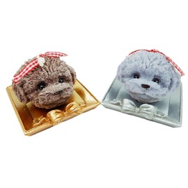 2Pcs Teddy Dog Candles 2Pcs Resin Candlestick Tray,Soy Scented Candles for Women,Cute Decor Candle, Hand Poured Candles for Home Decor,Birthday Gifts for Mom,Novelty Home Candle