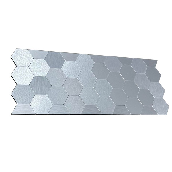XUANINY Peel and Stick Metal Hexagon Tiles, Self Adhesive Decorative