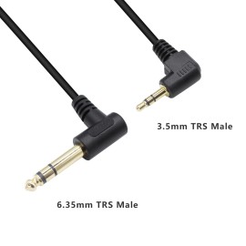 Xilaghy 90 Degree 1/8 to 1/4 Stereo Audio Cable, Right Angle 3.5mm TRS Male to 6.35mm...