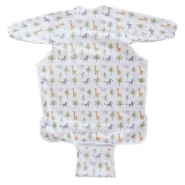 Coverall Baby Bibs for Eating:Long Sleeve Bibs for Babies,Adjustable Toddler Bibs Attaches to Highchair and Table,Waterproof Smock Bib (Giraffe Zebra)