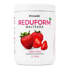 REDUFORM Malteada Fresa | Suplemento Alimenticio | Proteína Vegetal con Amaranto y Nopal | 8 g de Proteína por Porción | Sin Azúcar Añadida | 630 g (2