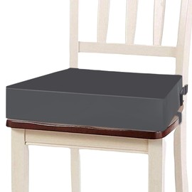 WIYETY Child Seat Raiser Chair for Dining Table, Dismountable, Portable Child Seat Cushion, PU Leather, Seat Raiser Seat Cushion Children with Safety Buckle, Child Seat Raiser for Dining Table (Dark