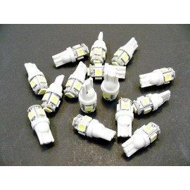 Lumiglow 15 BRIGHT White 5 LEDs Side Marker License Plate Clock Lights Bulbs For Imports
