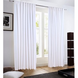 Ramanta Home Cotton Drapes, Farmhouse Style, 2 Panel Sets, 50x108 White, Curtains for Bedroom/Living Room