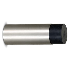 Stoppwerk Wall Door Stopper Stainless Steel with Rubber Door Stopper for Door Handle Including Mounting Material for Wall Diameter 2.7 cm Length 7.6 cm