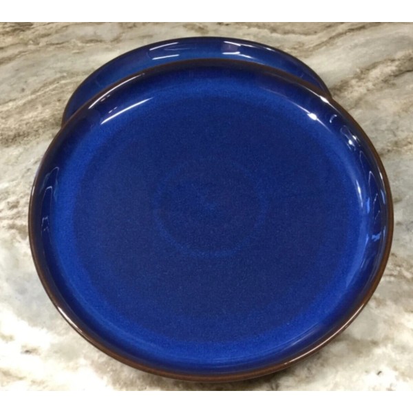 Denby Coupe Dinner Plates. Imperial Blue. Set Of 2 Made