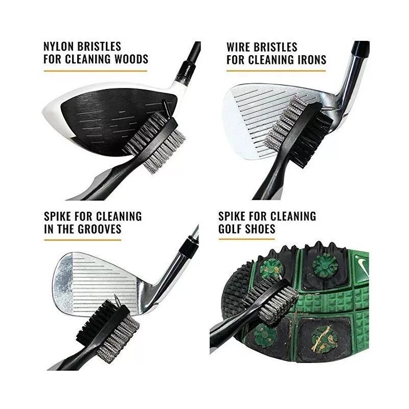 H-Gamma Golf Club Brush and Groove Cleaner - Double-Sided Golf
