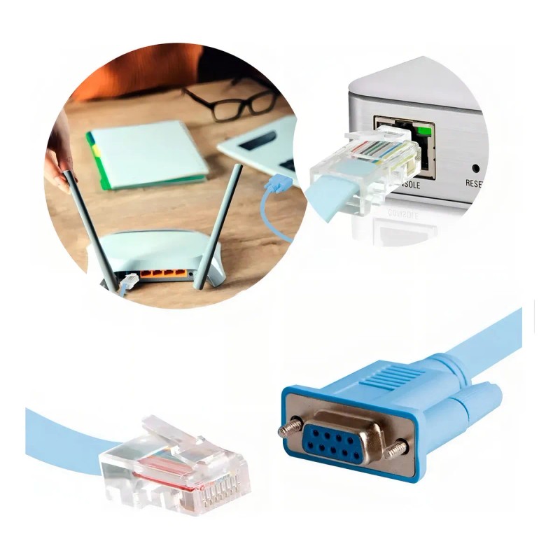Cable Consola Savefree Rj45 a Db9 Hembra Rs232 Cisco 1.8m