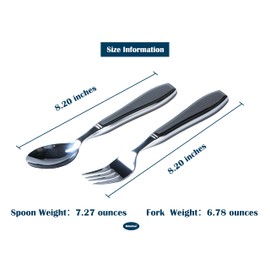 MiloZen Weighted Utensils for Hand Tremors, Adaptive Flatware Stainless Steel Spoon and Fork Set for Elderly, Arthritis, Parkinson’s, Pack of 2