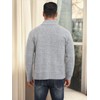 Les umes Men's Cardigan Stand-Up Collar Autumn Winter Fleece Jacket