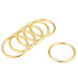 uxcell O Ring Buckle 30mm(1.2") ID 3mm Thickness Zinc Alloy O-Rings for Hardware Bags Belts Craft DIY Accessories, Gold Tone 6pcs
