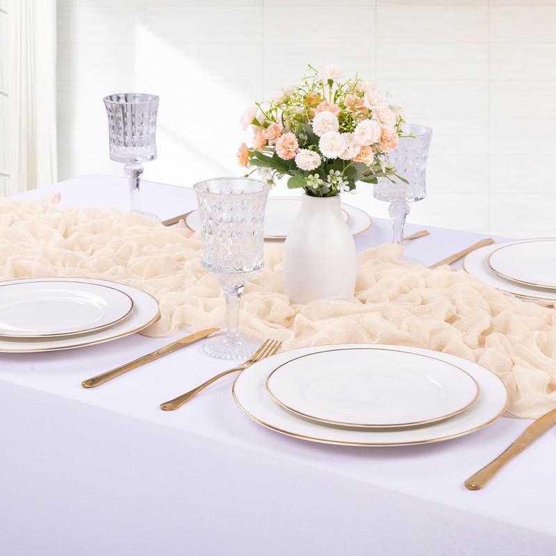 SAJOO - Camino de mesa de gasa de 13.3 pies,