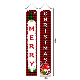 Drochin Christmas Porch Banner - Black Lattice Banner - Christmas Decorations for Interior Decorative Porch Hanging, 70.8 in. x 11.8 in.