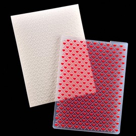 KWELLAM Heart Grid Love Background Plastic Embossing Folders for Card Making Scrapbooking and Other Paper Crafts 5011304