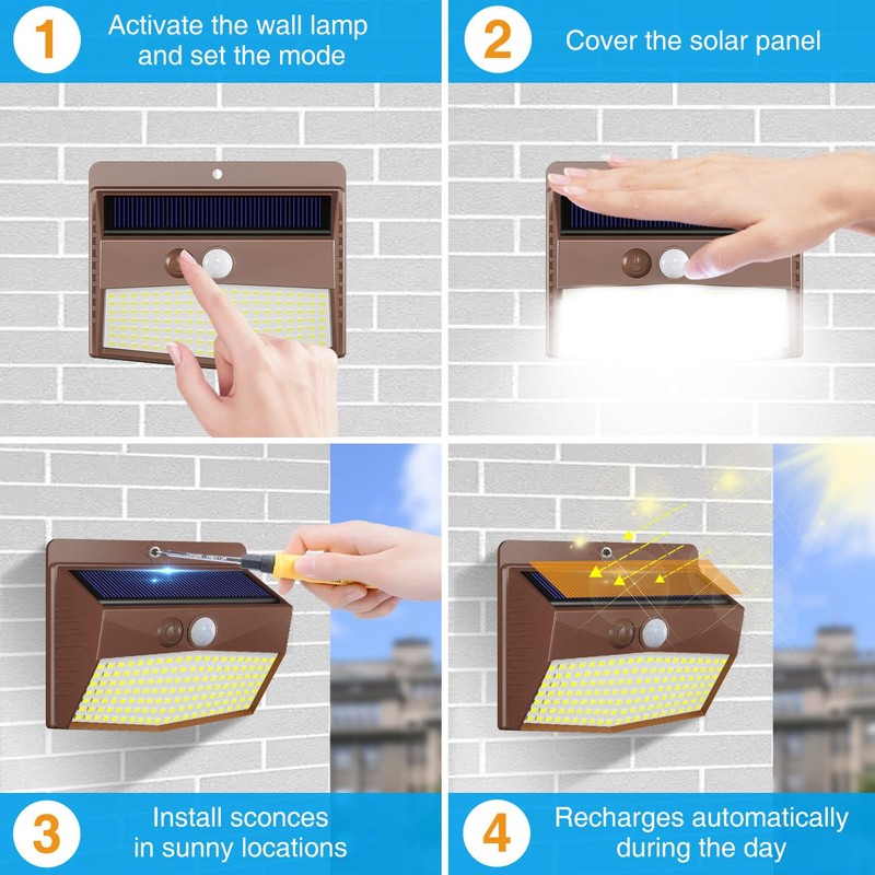 Peasur [12 Packs] Solar Outdoor Lights Motion Sensor Solar Security
