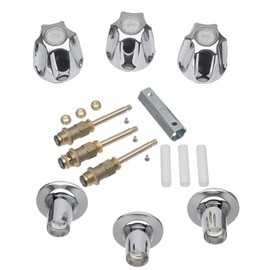 Rocky Mountain Goods 3 Handle Bathtub and Shower Remodel Kit - Chrome Rebuild Bathroom Trim Kit for Pfister Verve Faucets - Complete 3 Shower Knob Replacement Kit