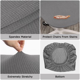 Plliocse Bar Stool Covers Stretch Bar Stool Protective Covers, Universal Bar Stool Covers Set of 6, Curved Back Kitchen Bar Stool Covers for Dining Room, Kitchen, Outdoor (Dark Grey, 4pcs)