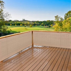 Alion Home© Elegant Privacy Screen for Backyard Deck, Patio, Balcony, Fence, Pool, Porch, Railing. Banha Beige (3' x 14')